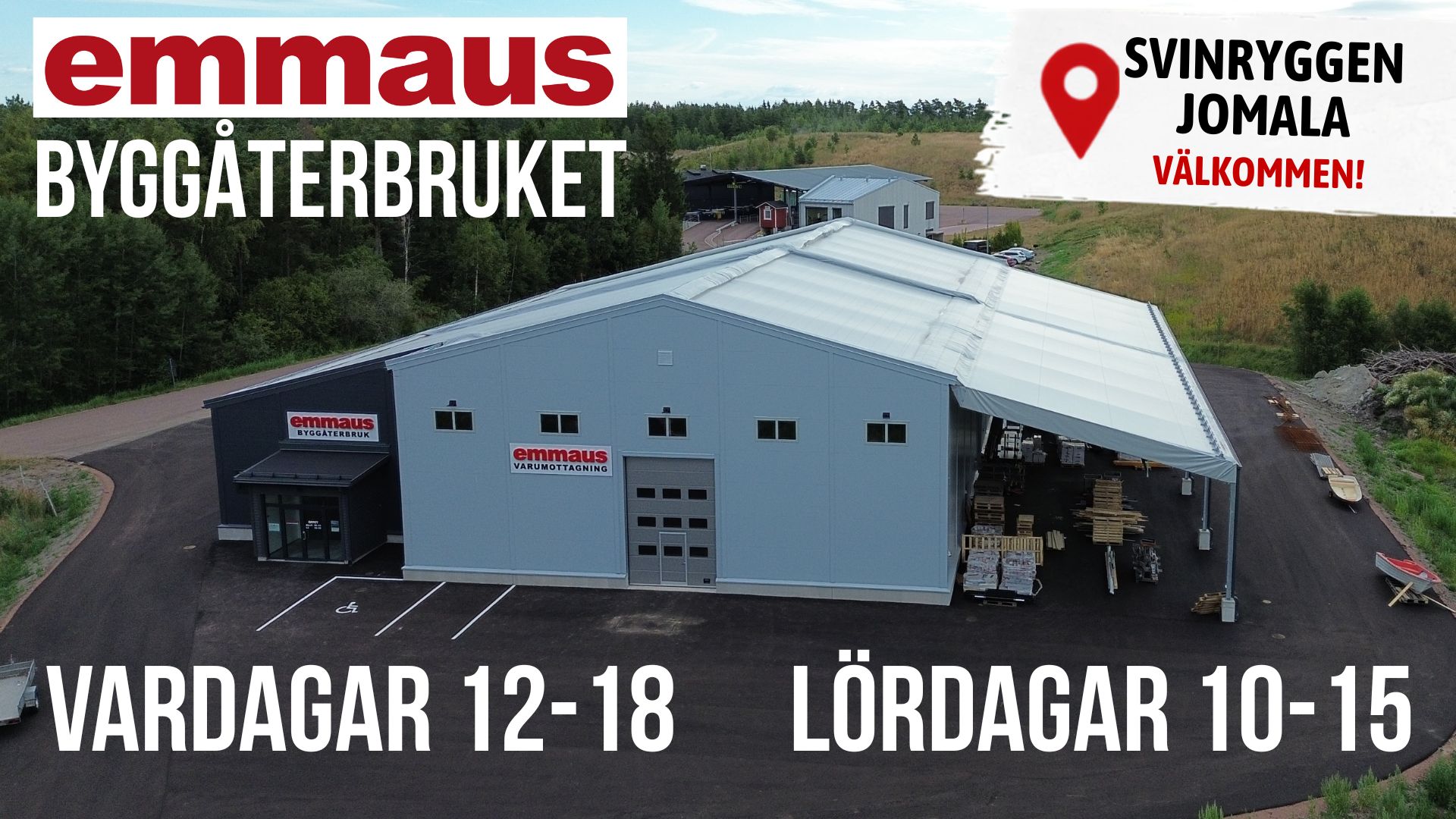 Emmaus Byggåterbruket – öppettider och läge, Svinryggen i Jomala